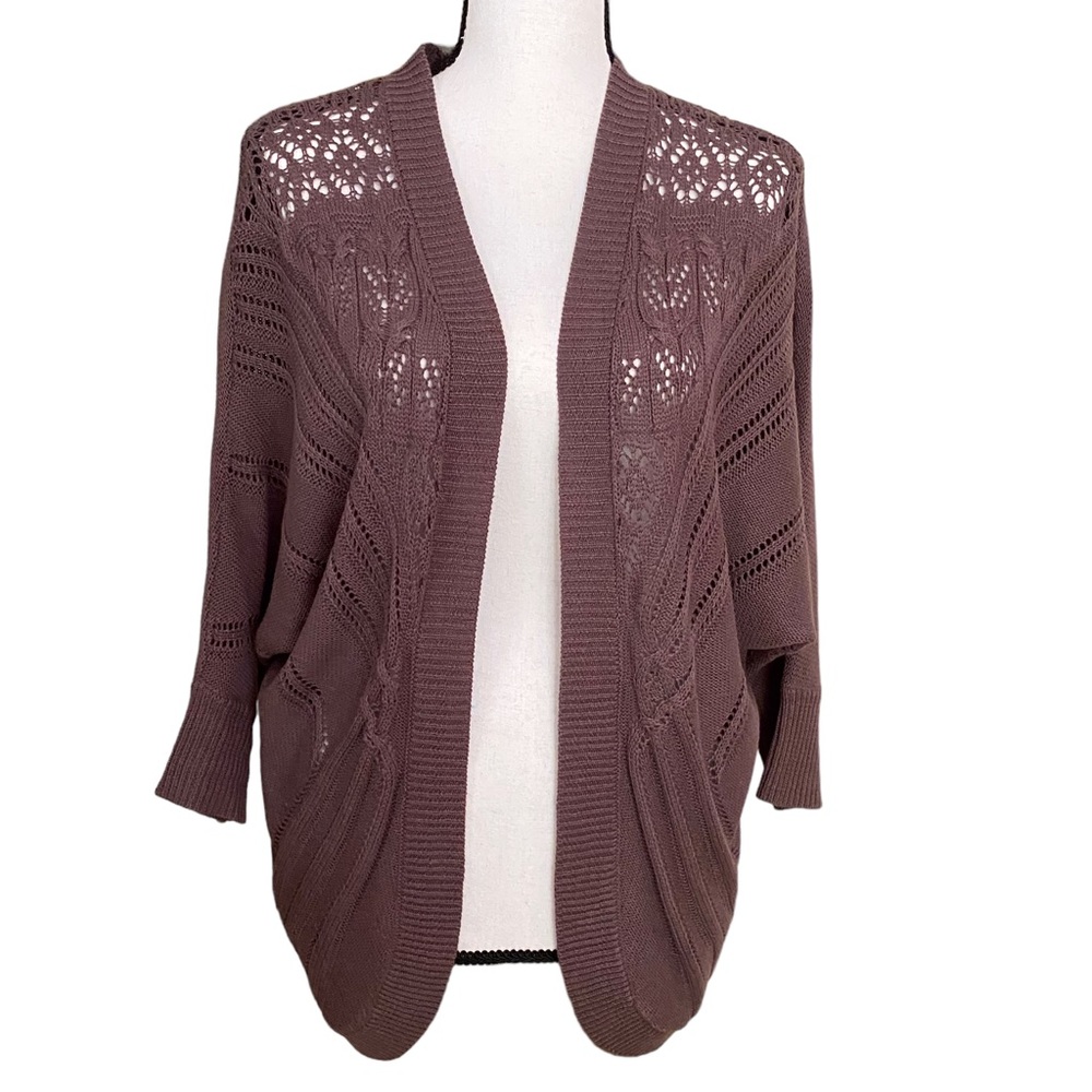 Plum Purple Crochet Detail Sweater